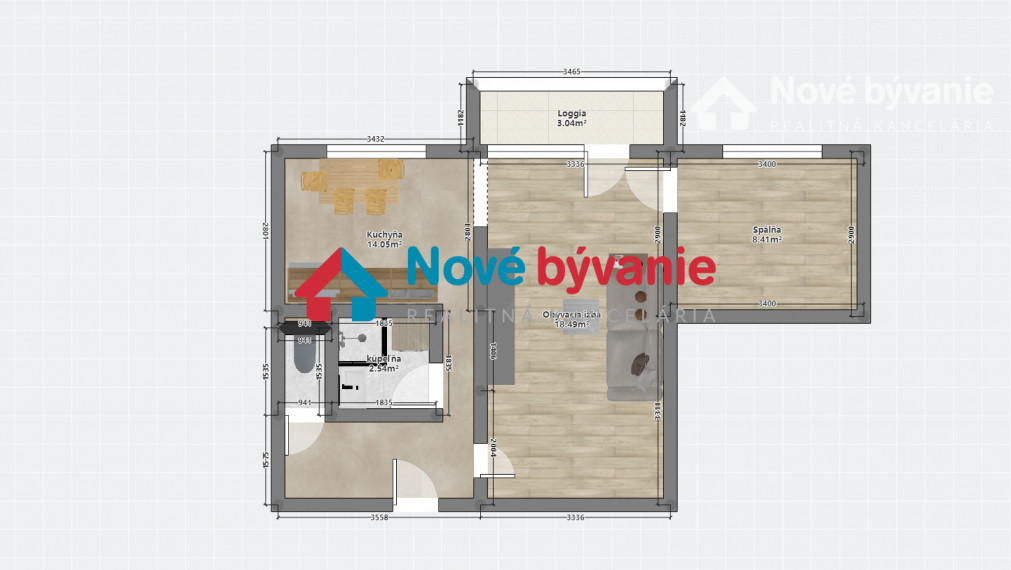 2 izbový byt s loggiou na predaj v Liptovskom Mikuláši ID:NO48-112-SAHR