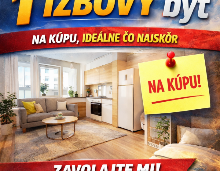 Hľadám 1-izbový byt pre konkrétneho klienta v Leviciach