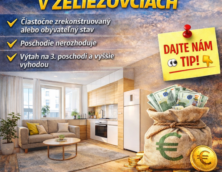 Hľadám garsónku alebo 1-izbový byt v Želiezovciach